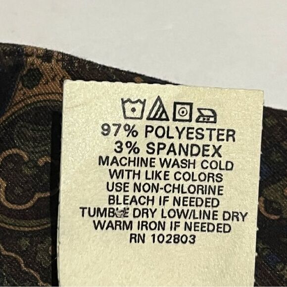 Women's Briggs Petite Maxi Skirt Size 10P  Brown/Green/Blue Paisley Like pattern - Picture 4 of 8